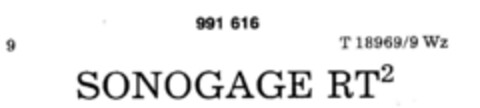SONOGAGE RT 2 Logo (DPMA, 10.01.1979)