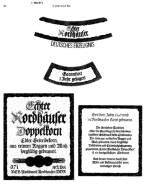 Echter Nordhäuser Doppelkorn Logo (DPMA, 23.10.1987)