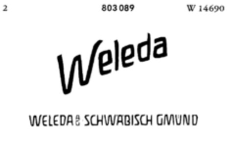 Weleda WELEDA AG·SCHWÄBISCH GMÜND Logo (DPMA, 13.02.1963)