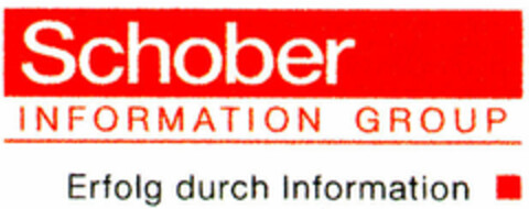 Schober INFORMATION GROUP Erfolg durch Information Logo (DPMA, 05.06.2001)