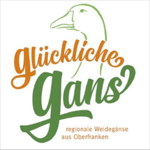 Glückliche Gans regionale Weidegänse aus Oberfranken Logo (DPMA, 03.08.2021)