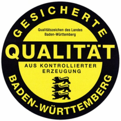 GESICHERTE QUALITÄT BADEN-WÜRTTEMBERG AUS KONTROLLIERTER ERZEUGUNG Logo (DPMA, 07.01.2004)