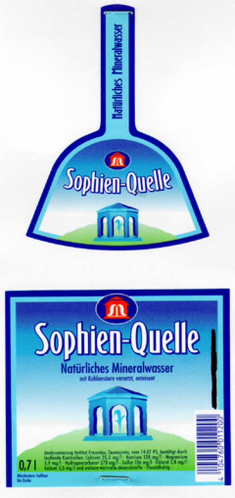 Sophien-Quelle Natürliches Mineralwasser Logo (DPMA, 30.04.1997)
