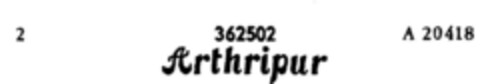 Arthripur Logo (DPMA, 09.11.1926)