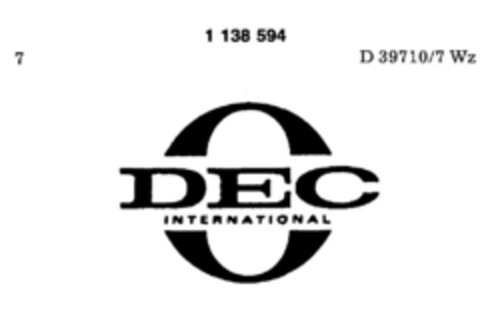 DEC INTERNATIONAL Logo (DPMA, 21.04.1984)