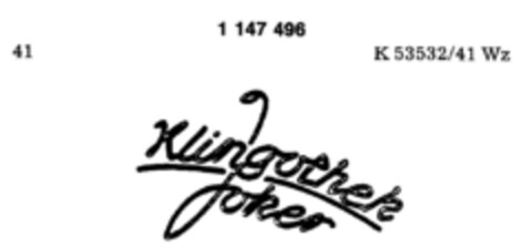 Klingothek Joker Logo (DPMA, 25.10.1988)
