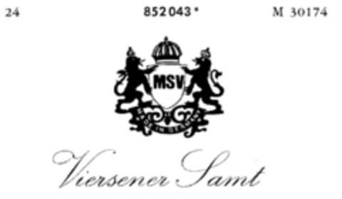 Viersener Samt MSV Logo (DPMA, 04.10.1968)