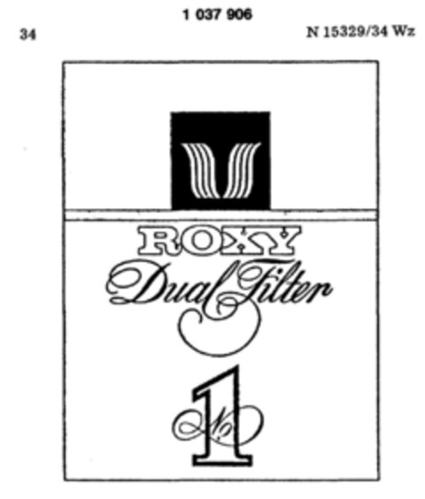 ROXY Dual Filter No 1 Logo (DPMA, 02/16/1977)