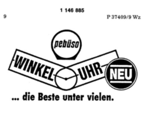 pebüso WINKELUHR ...die Beste unter vielen. Logo (DPMA, 22.12.1988)