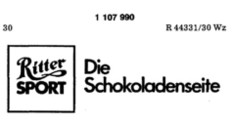 Ritter SPORT Die Schokoladenseite Logo (DPMA, 27.05.1986)