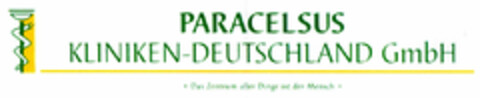 PARACELSUS KLINIKEN-DEUTSCHLAND GmbH ·Das Zentrum aller Dinge ist der Mensch· Logo (DPMA, 24.05.2000)