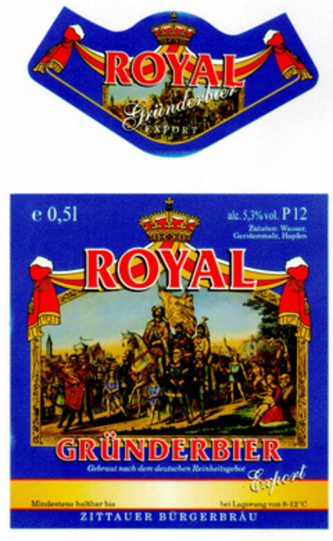 ROYAL GRÜNDERBIER Export Logo (DPMA, 14.01.1999)