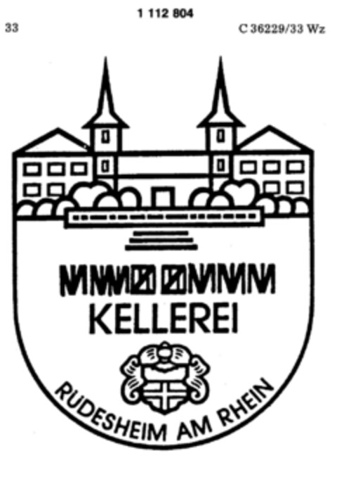 KELLEREI RÜDESHEIM AM RHEIN Logo (DPMA, 03/12/1987)