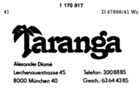 Taranga Logo (DPMA, 05.04.1990)