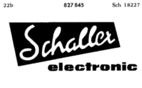 Schaller electronic Logo (DPMA, 26.10.1965)