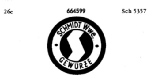 SCHMIDT Wwe. GEWÜRZE Logo (DPMA, 23.10.1953)