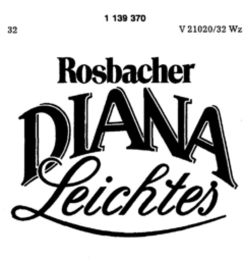 Rosbacher DIANA Leichtes Logo (DPMA, 10/12/1988)