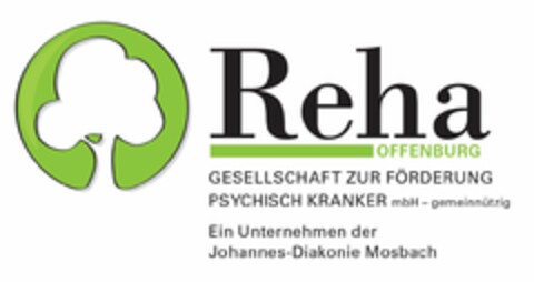 Reha OFFENBURG GESELLSCHAFT ZUR FÖRDERUNG PSYCHISCH KRANKER mbH - gemeinnützig Logo (DPMA, 19.07.2019)