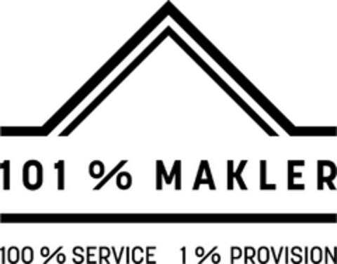 101 % MAKLER 100 % SERVICE 1 % PROVISION Logo (DPMA, 15.06.2022)