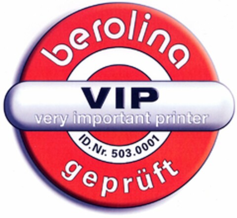 berolina VIP very important printer Logo (DPMA, 07.11.2005)