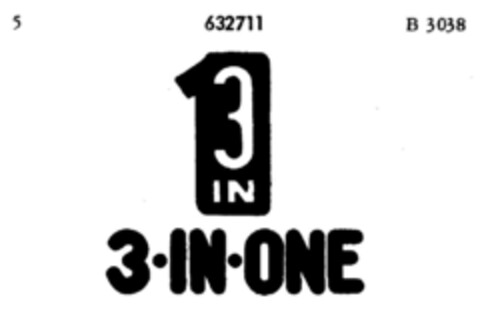 3 IN 1 3 IN ONE Logo (DPMA, 12.04.1950)