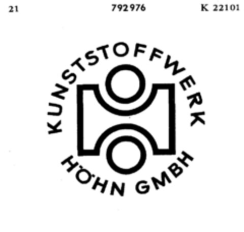 KUNSTSTOFFWERK HÖHN GMBH Logo (DPMA, 10/17/1963)