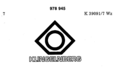 KLINGELNBERG Logo (DPMA, 19.12.1977)