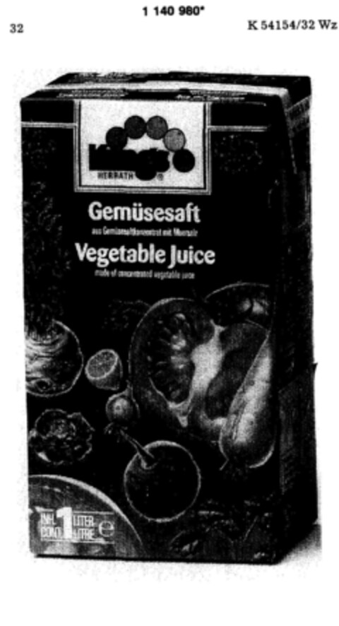 Krings HERRAT Gemüsesaft Logo (DPMA, 22.03.1989)