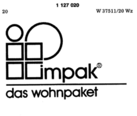 impak das wohnpaket Logo (DPMA, 08.10.1987)
