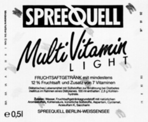 SPREEQUELL Multi Vitamin LIGHT Logo (DPMA, 09.07.1990)