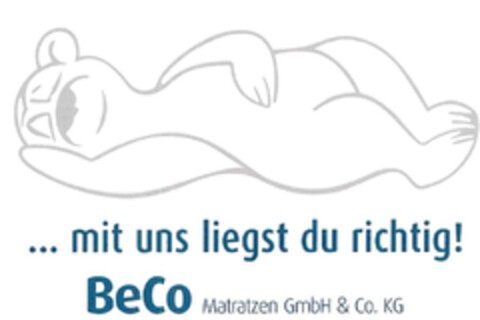 ... mit uns liegst du richtig! BeCo Matratzen GmbH & Co. KG Logo (DPMA, 07/29/2019)