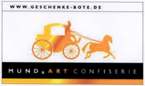 WWW.GESCHENKE-BOTE.DE MUND & ART CONFISERIE Logo (DPMA, 30.09.2003)