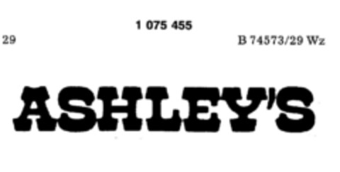 ASHLEY`S Logo (DPMA, 15.05.1984)