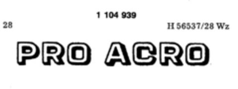 PRO ACRO Logo (DPMA, 20.08.1986)