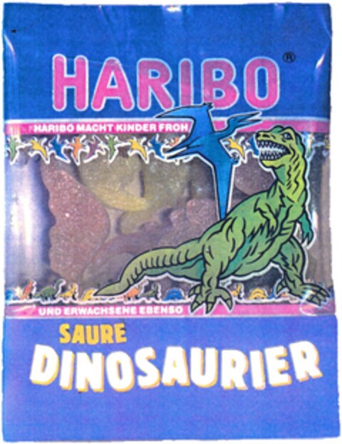 HARIBO SAURE DINOSAURIER Logo (DPMA, 21.07.1993)