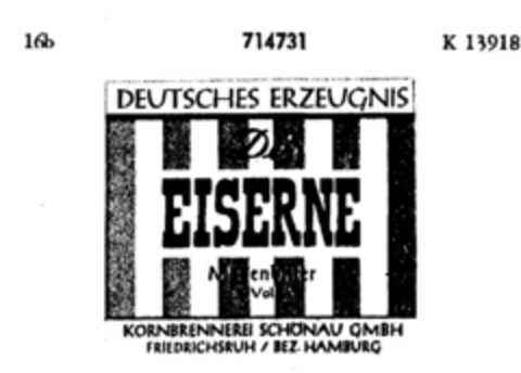 Der EISERNE Magenbitter Logo (DPMA, 10/08/1957)