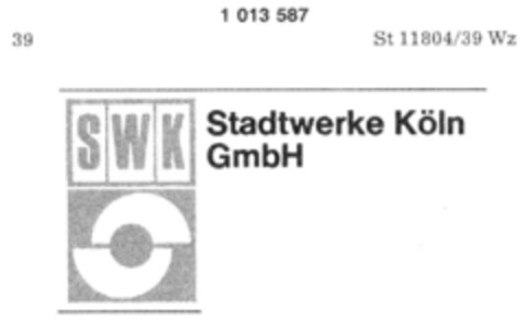 SWK Stadtwerke Köln GmbH Logo (DPMA, 02.04.1979)