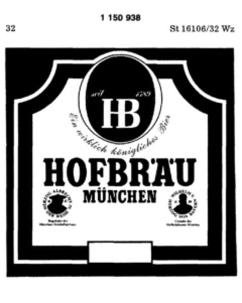 HOFBRÄU MÜNCHEN Logo (DPMA, 03/02/1989)