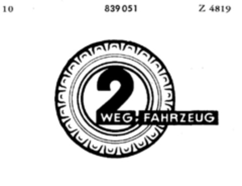 2 WEG FAHRZEUG Logo (DPMA, 24.11.1966)