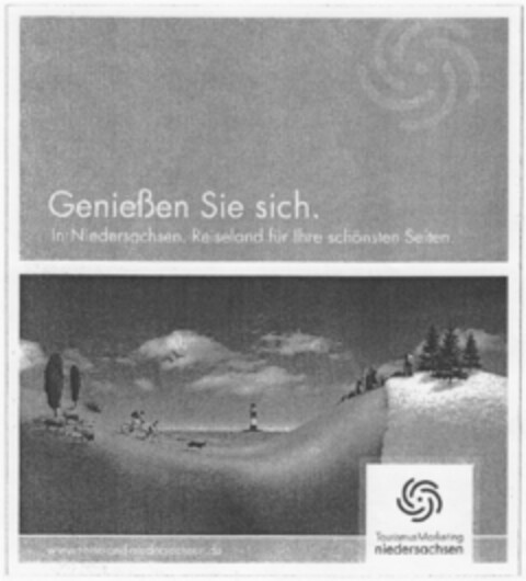 Genießen Sie sich. In Niedersachsen, Reiseland für Ihre schönsten Seiten. Logo (DPMA, 24.12.2009)