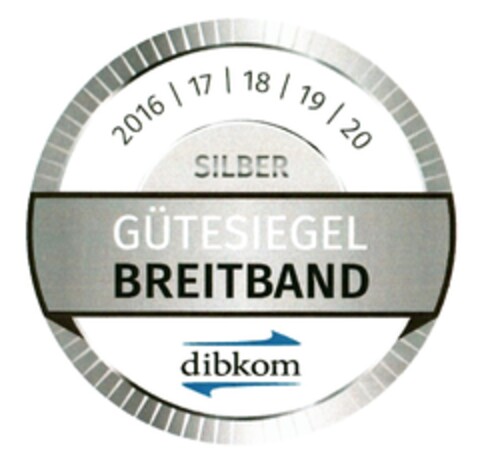SILBER GÜTESIEGEL BREITBAND dibkom Logo (DPMA, 21.11.2016)