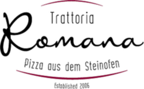 Trattoria Romana Pizza aus dem Steinofen Established 2006 Logo (DPMA, 04/26/2021)