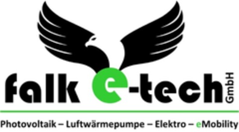 falk e-tech GmbH Photovoltaik - Luftwärmepumpe - Elektro - eMobility Logo (DPMA, 23.02.2024)