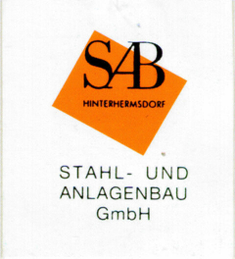 SAB Hinterhermsdorf Stahl und Anlagenbau GmbH Logo (DPMA, 16.12.1994)