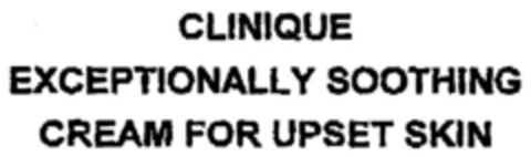 CLINIQUE EXCEPTIONALLY SOOTHING CREAM FOR UPSET SKIN Logo (DPMA, 25.05.1999)