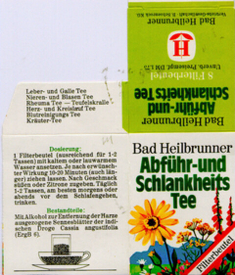 Bad Heilbrunner Abführ- und Schlankheits Tee Logo (DPMA, 05.06.1981)