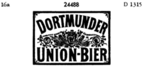 DORTMUNDER UNION-BIER Logo (DPMA, 25.02.1897)