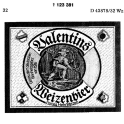 Valentins Weizenbier Feines Hefe Weizen Logo (DPMA, 10/12/1987)