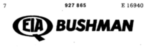 EIA BUSHMAN Logo (DPMA, 02.07.1973)