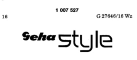 geha style Logo (DPMA, 20.12.1979)